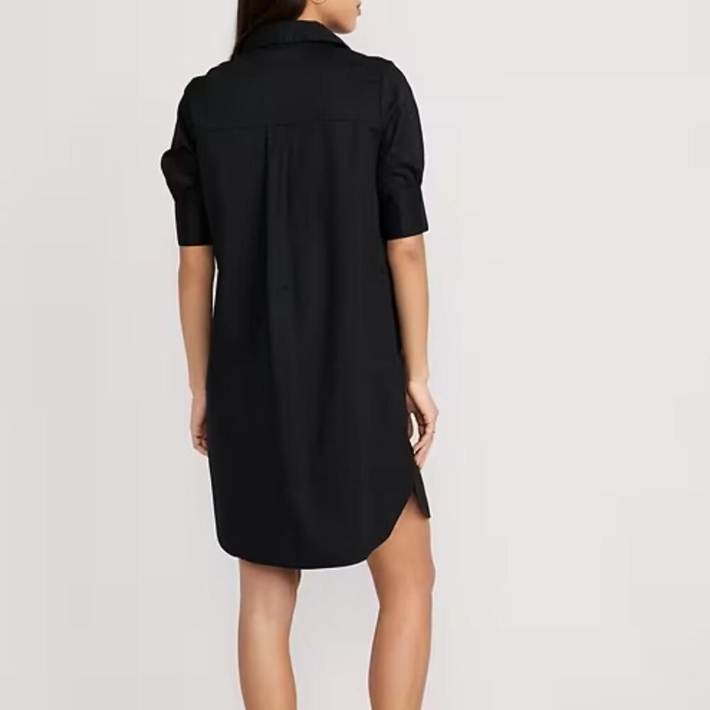 Old Navy Cute Black 100% Cotton Button Up Dress Mini Knee Length Size S - Picture 2 of 7